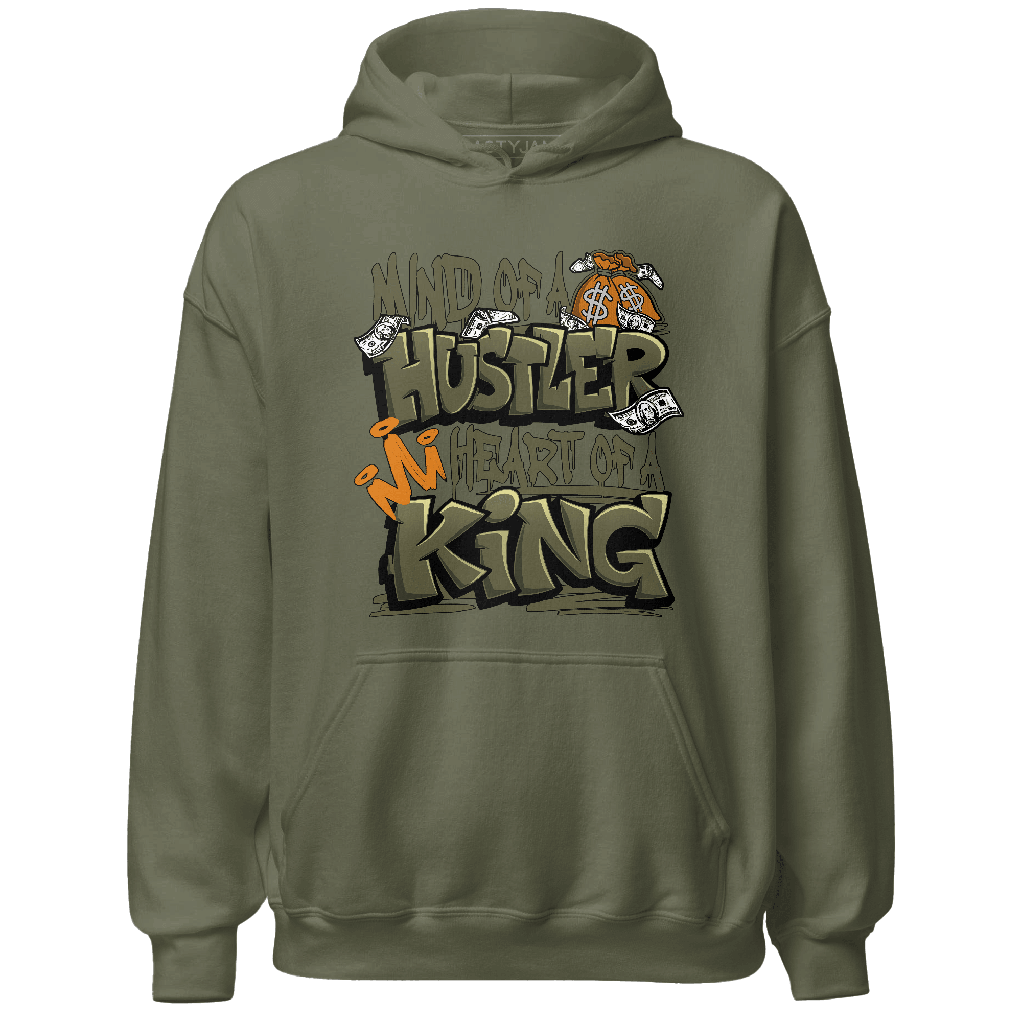 Olive 5s Hoodie Match Hustler Heart King - NastyJamz