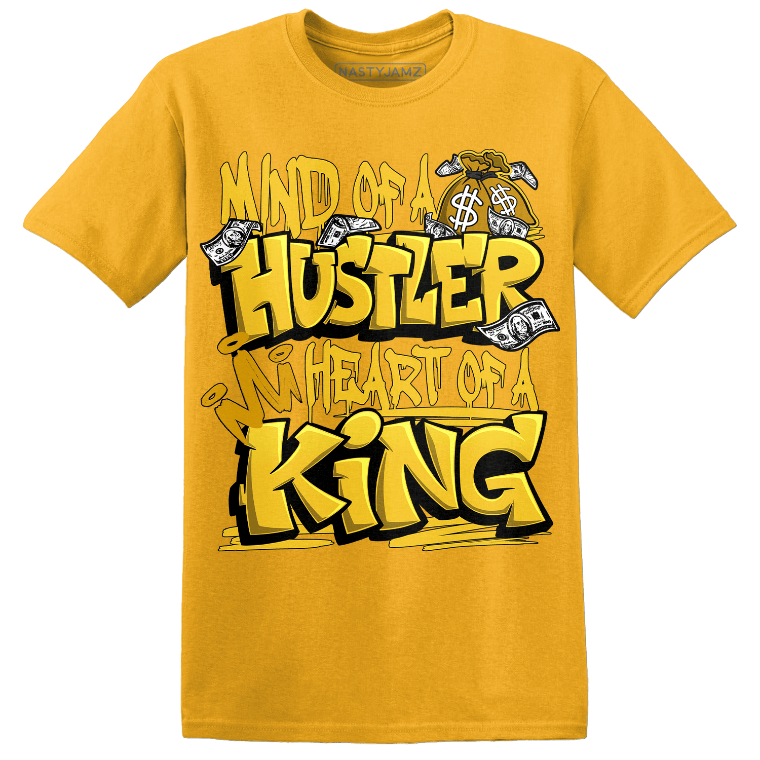 Yellow Ochre 6s T Shirt Match Hustler Heart King - NastyJamz