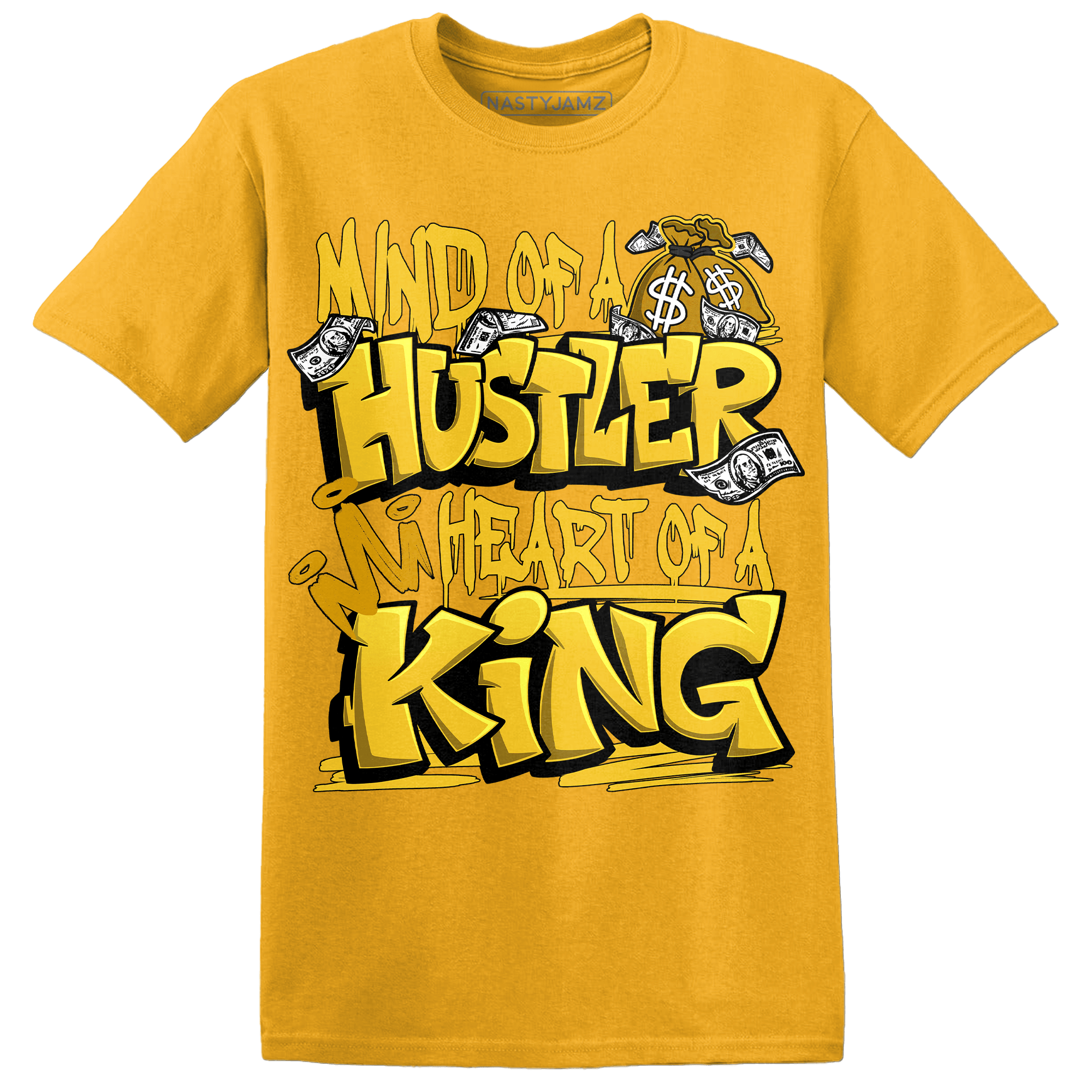 Yellow Ochre 6s T Shirt Match Hustler Heart King - NastyJamz