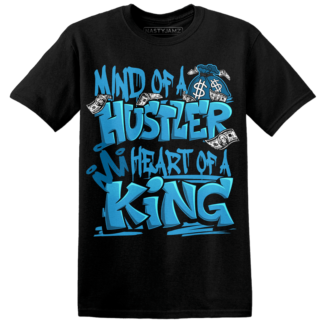 Powder Blue 9s T Shirt Match Hustler Heart King - NastyJamz