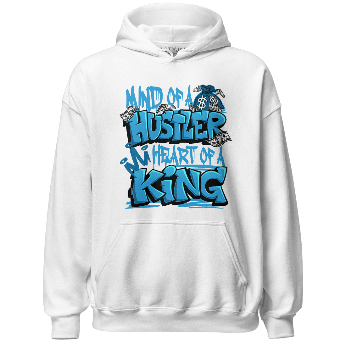 Powder Blue 9s Hoodie Match Hustler Heart King - NastyJamz