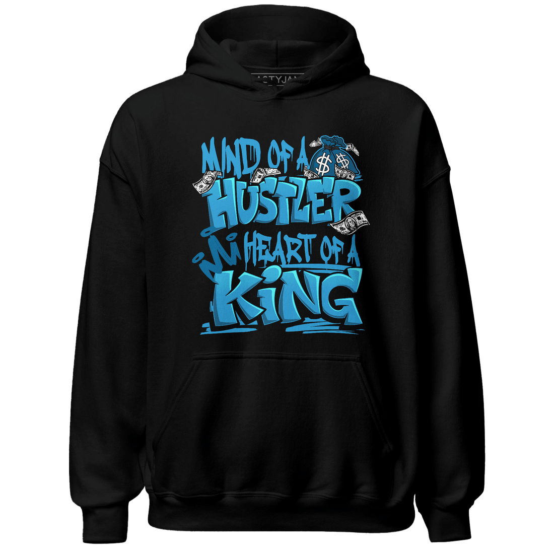 Powder Blue 9s Hoodie Match Hustler Heart King - NastyJamz