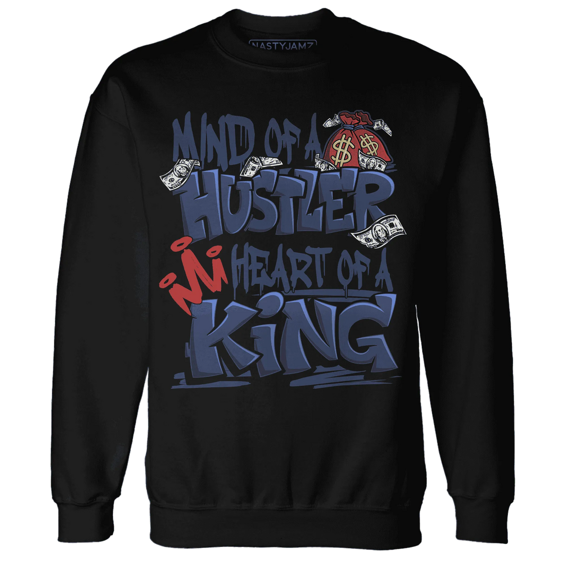 VaporMax-Air-Plus-Midnight-Navy-Gold-Black-NastyJamz-Sweatshirt-Match-Hustler-Heart-King