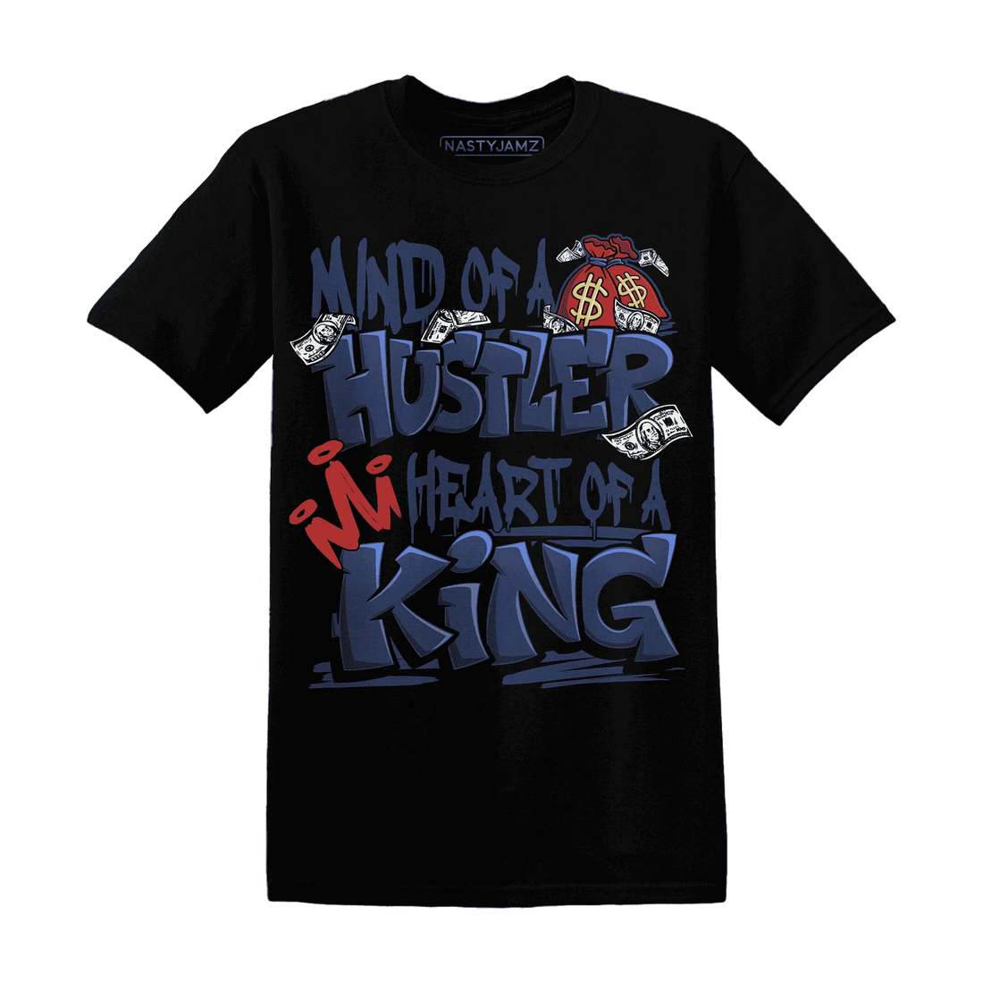 VaporMax-Air-Plus-Midnight-Navy-Gold-Black-NastyJamz-T-Shirt-Match-Hustler-Heart-King