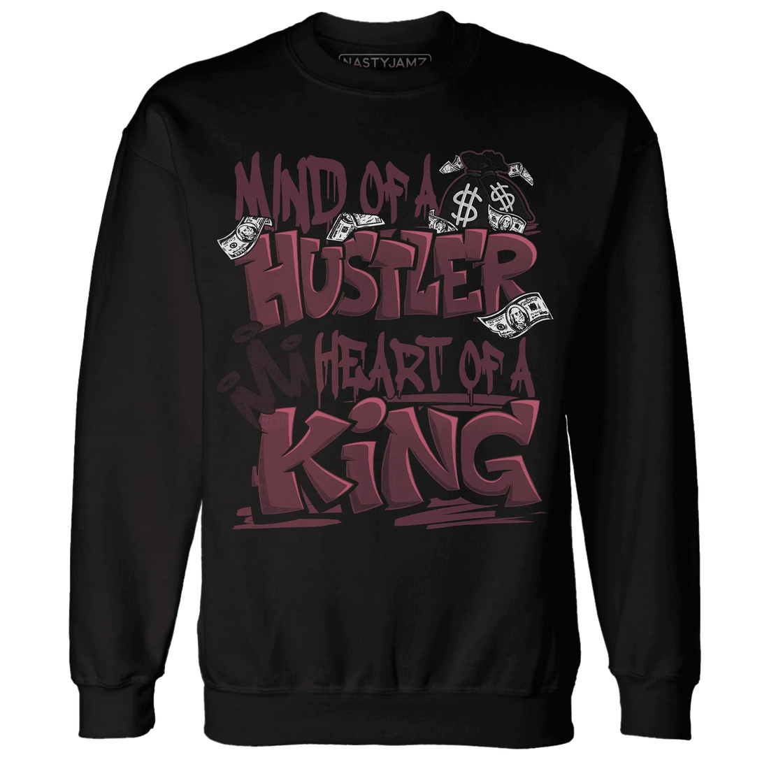 NastyJamz-VaporMax-Night-Maron-Burgundy-Sweatshirt-Match-Hustler-Heart-King