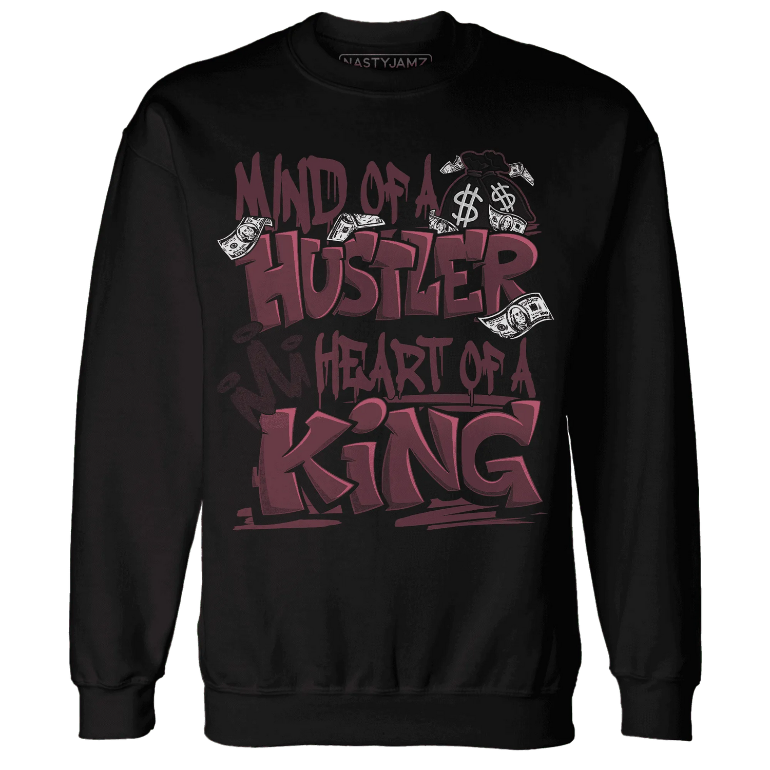 NastyJamz-VaporMax-Night-Maron-Burgundy-Sweatshirt-Match-Hustler-Heart-King
