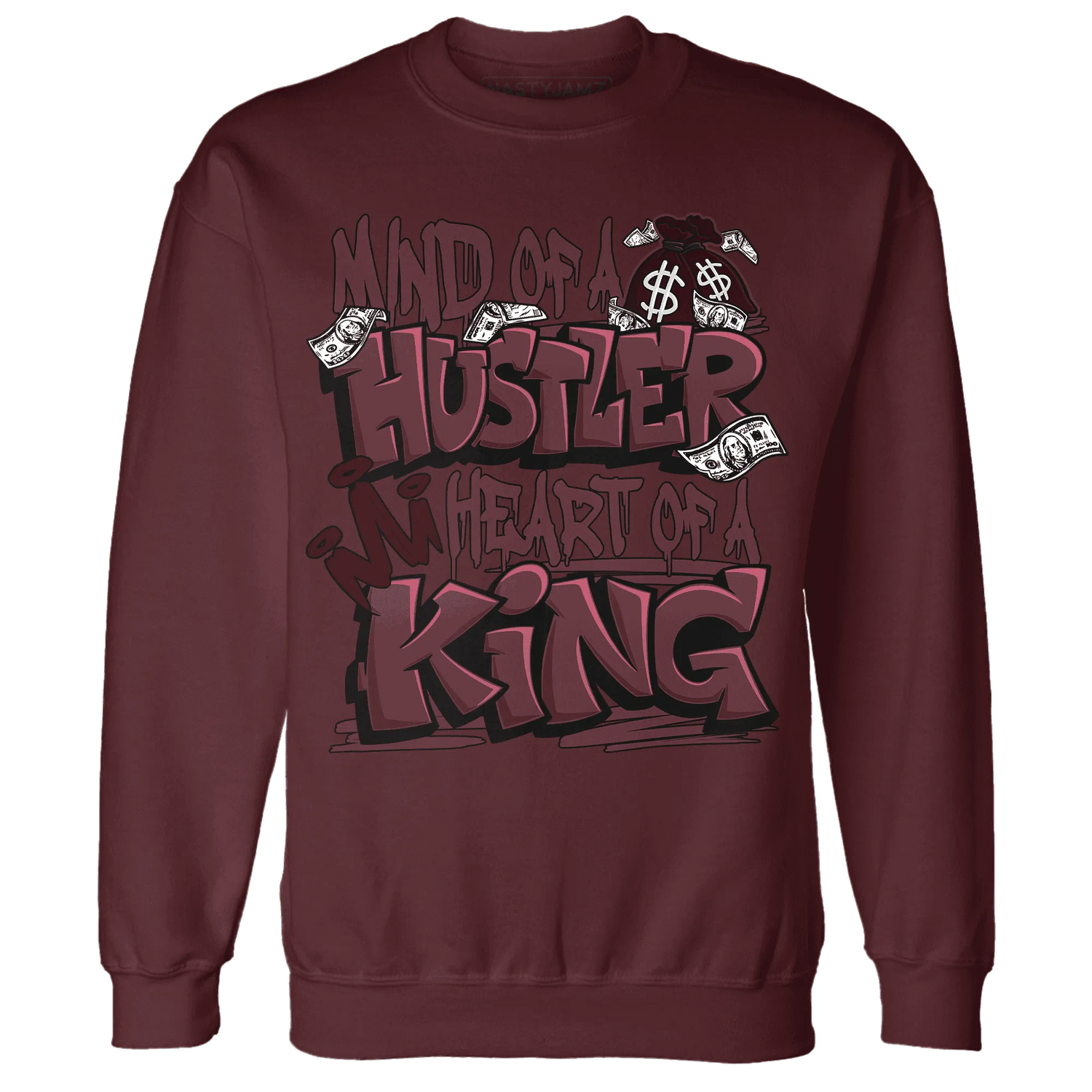 NastyJamz-VaporMax-Night-Maron-Burgundy-Sweatshirt-Match-Hustler-Heart-King