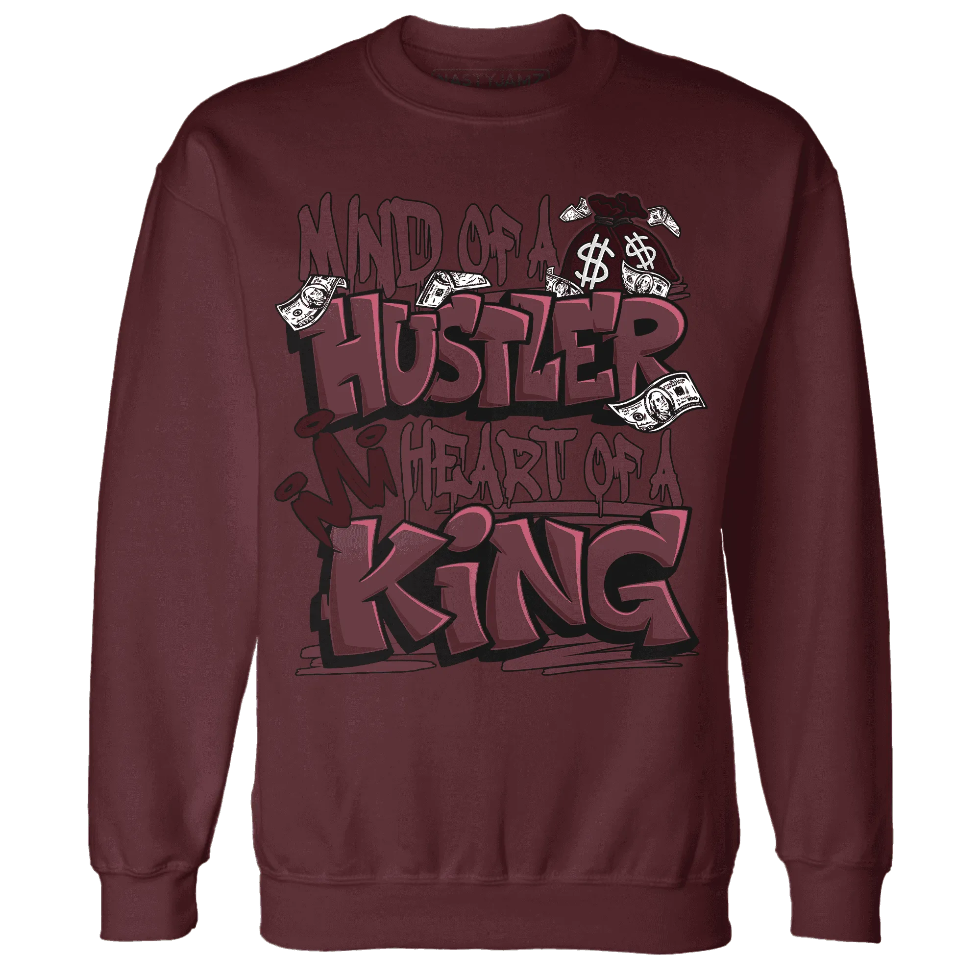 NastyJamz-VaporMax-Night-Maron-Burgundy-Sweatshirt-Match-Hustler-Heart-King