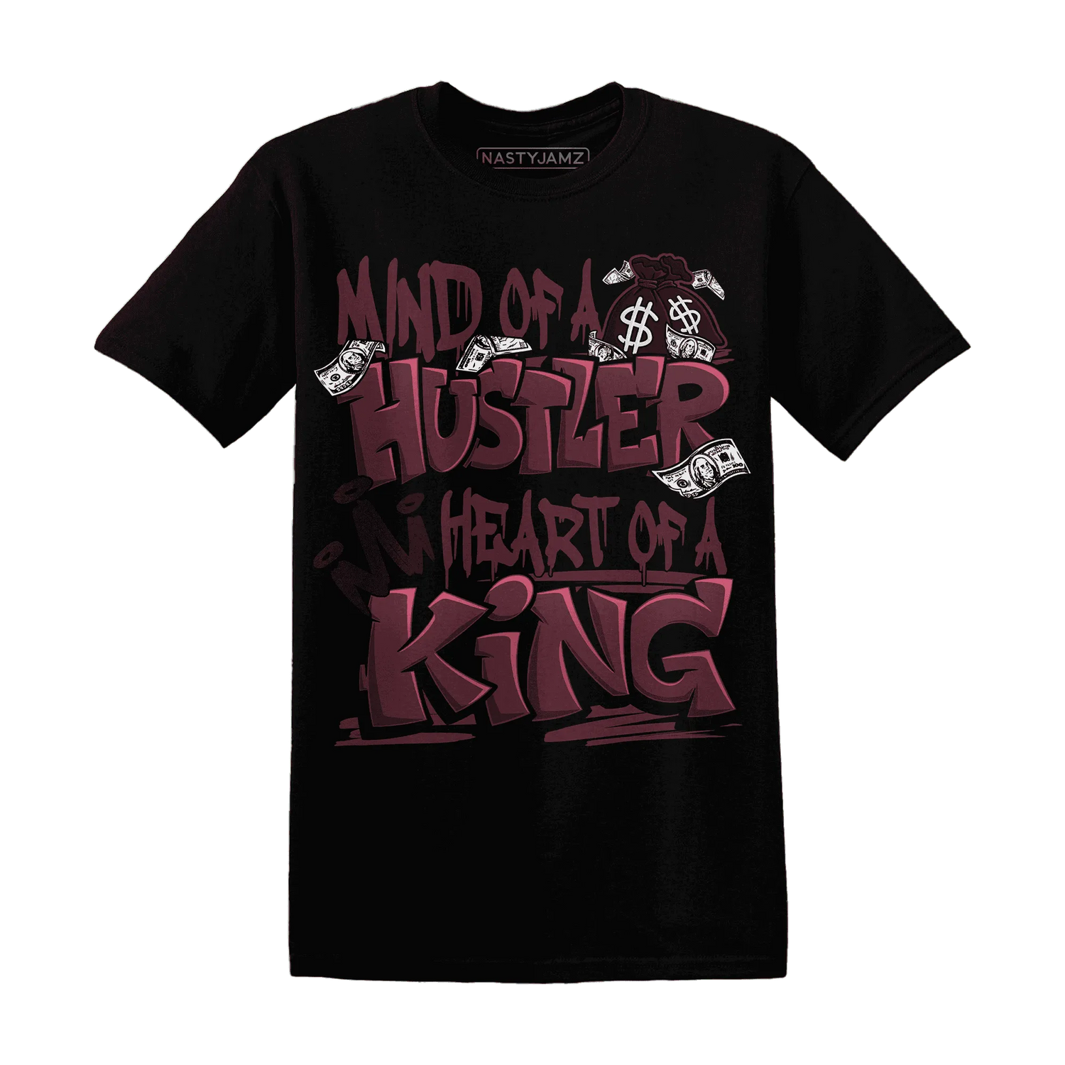 NastyJamz-VaporMax-Night-Maron-Burgundy-T-Shirt-Match-Hustler-Heart-King