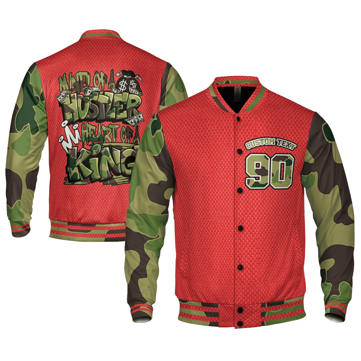 AM-90-Dark-Sage-Solar-Red-NastyJamz-Varsity-Match-Hustler-Heart-King