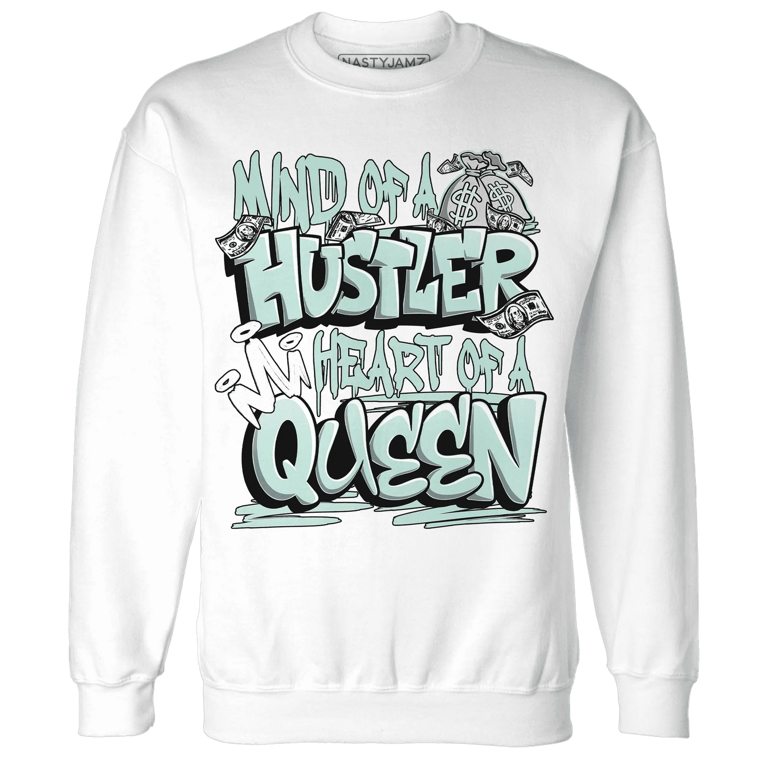 NastyJamz-AF-1-Low-Jade-Ice-White-Sweatshirt-Match-Hustler-Heart-Queen