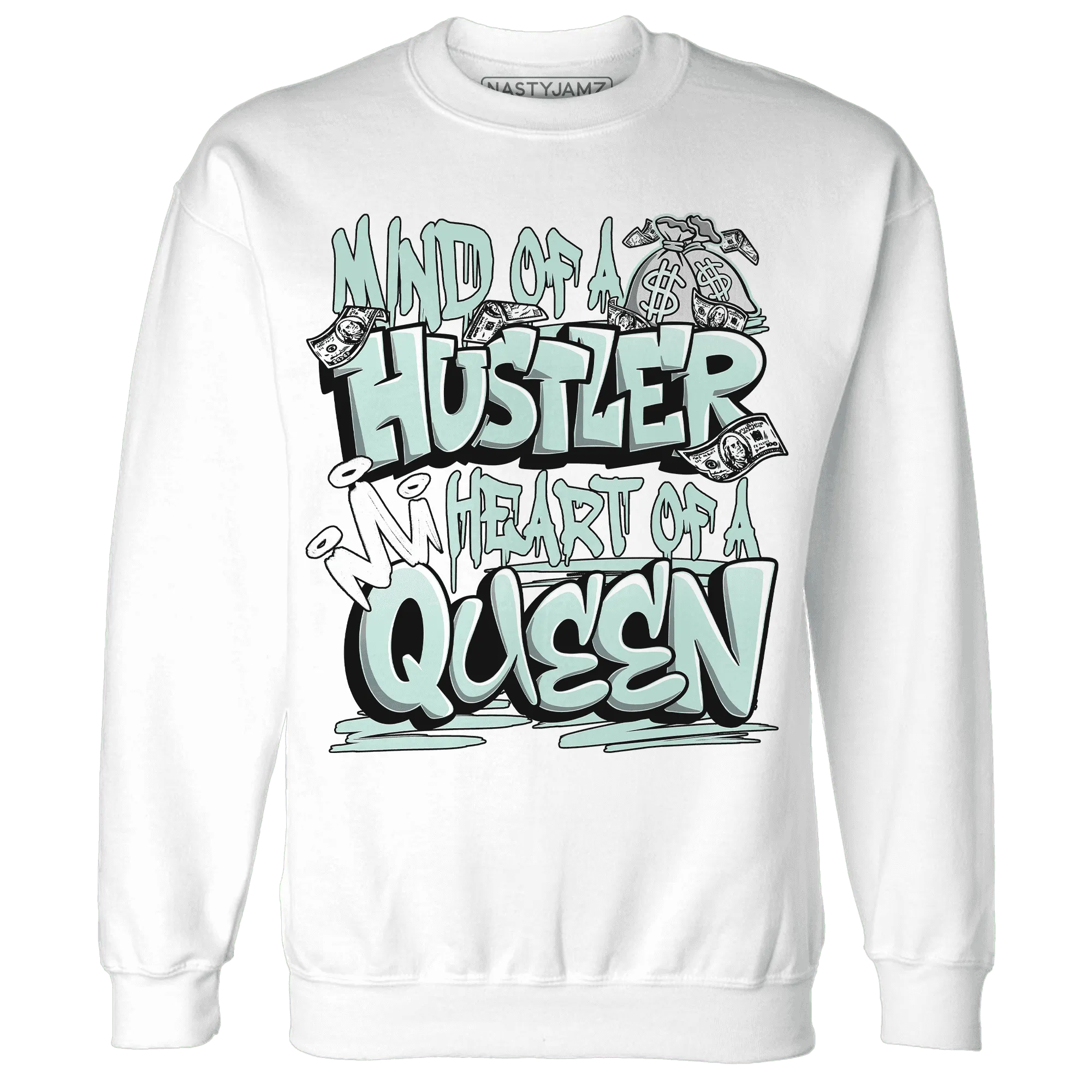 NastyJamz-AF-1-Low-Jade-Ice-White-Sweatshirt-Match-Hustler-Heart-Queen