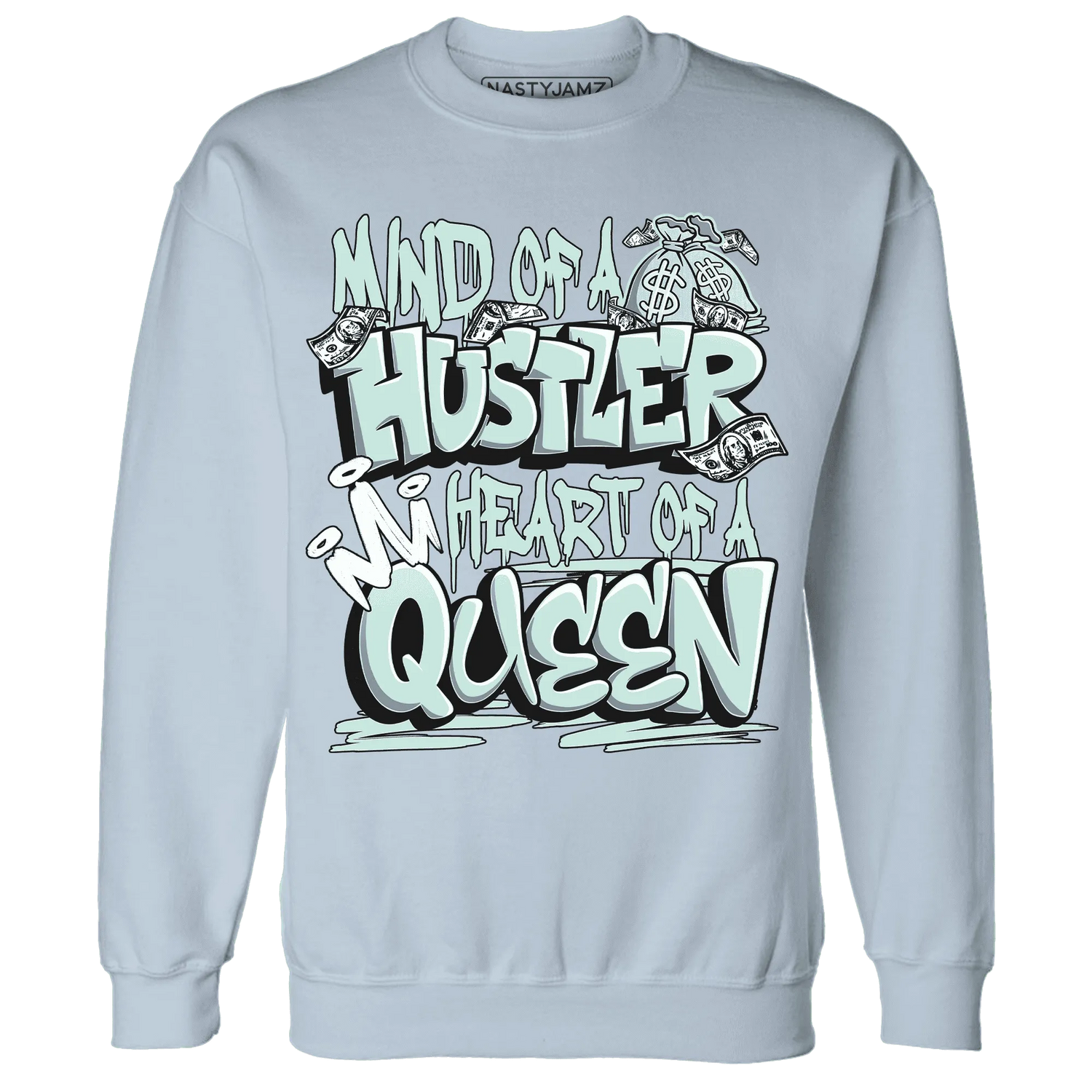 NastyJamz-AF-1-Low-Jade-Ice-White-Sweatshirt-Match-Hustler-Heart-Queen