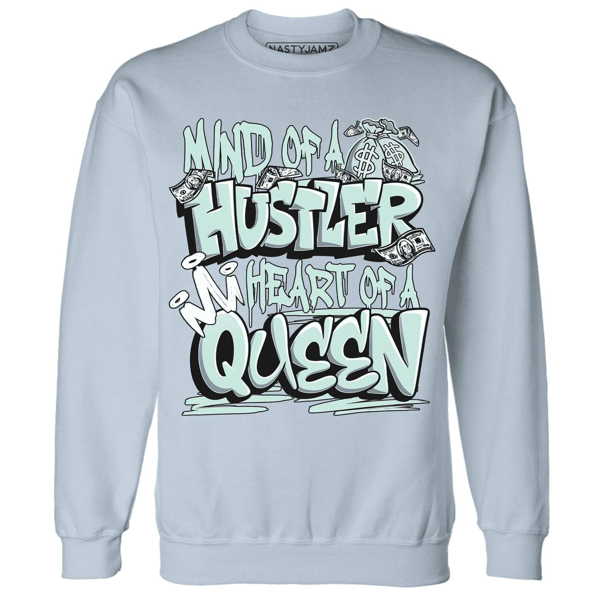 NastyJamz-AF-1-Low-Jade-Ice-White-Sweatshirt-Match-Hustler-Heart-Queen