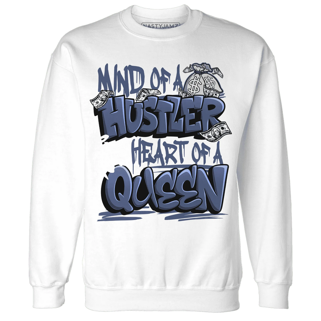 Low-Diffused-Blue-11s-Sweatshirt-Match-Hustler-Heart-Queen