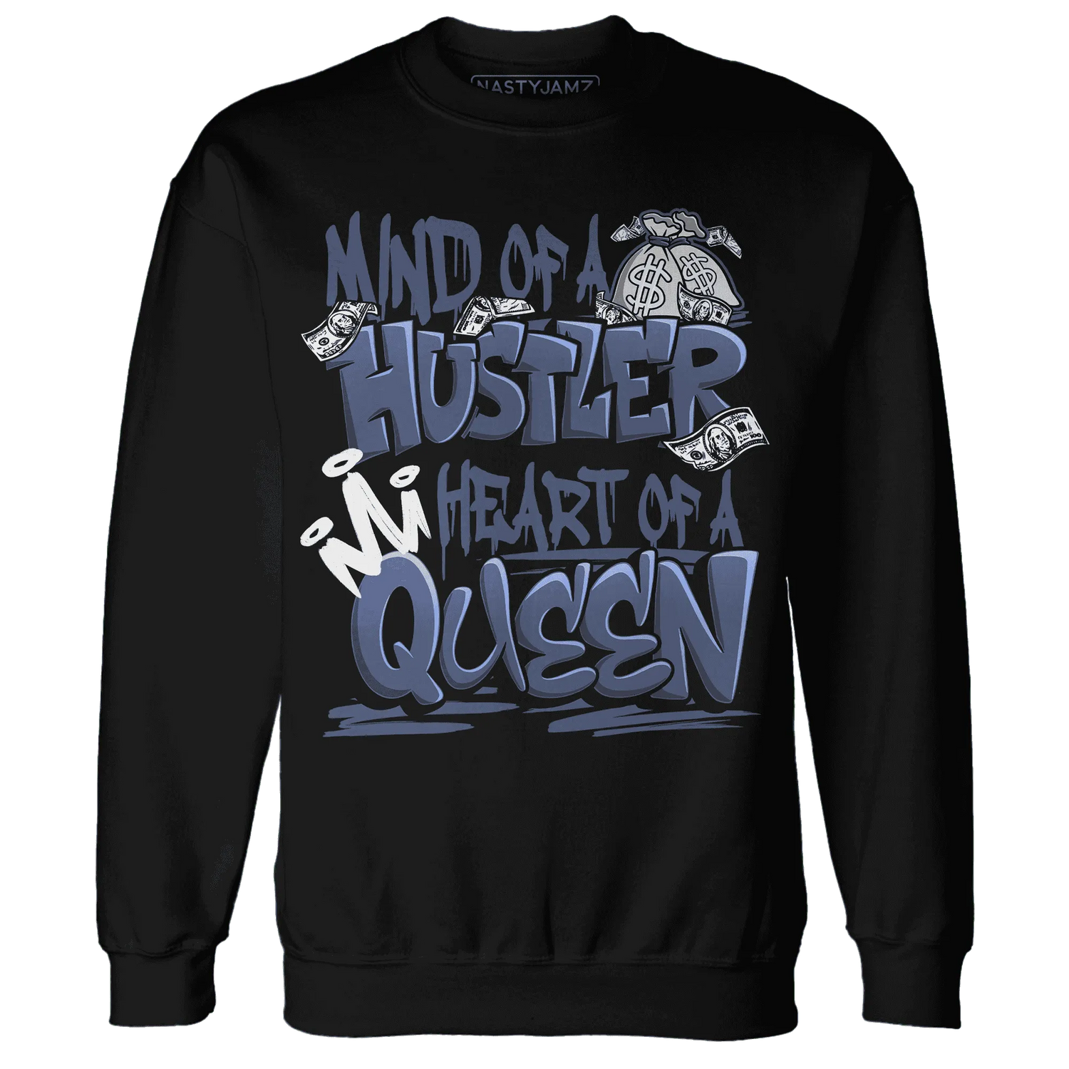 Low-Diffused-Blue-11s-Sweatshirt-Match-Hustler-Heart-Queen