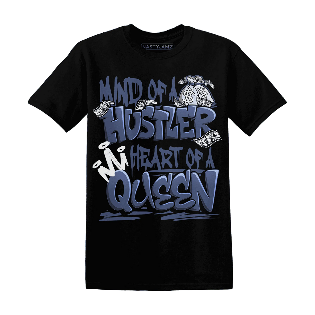 Low-Diffused-Blue-11s-T-Shirt-Match-Hustler-Heart-Queen