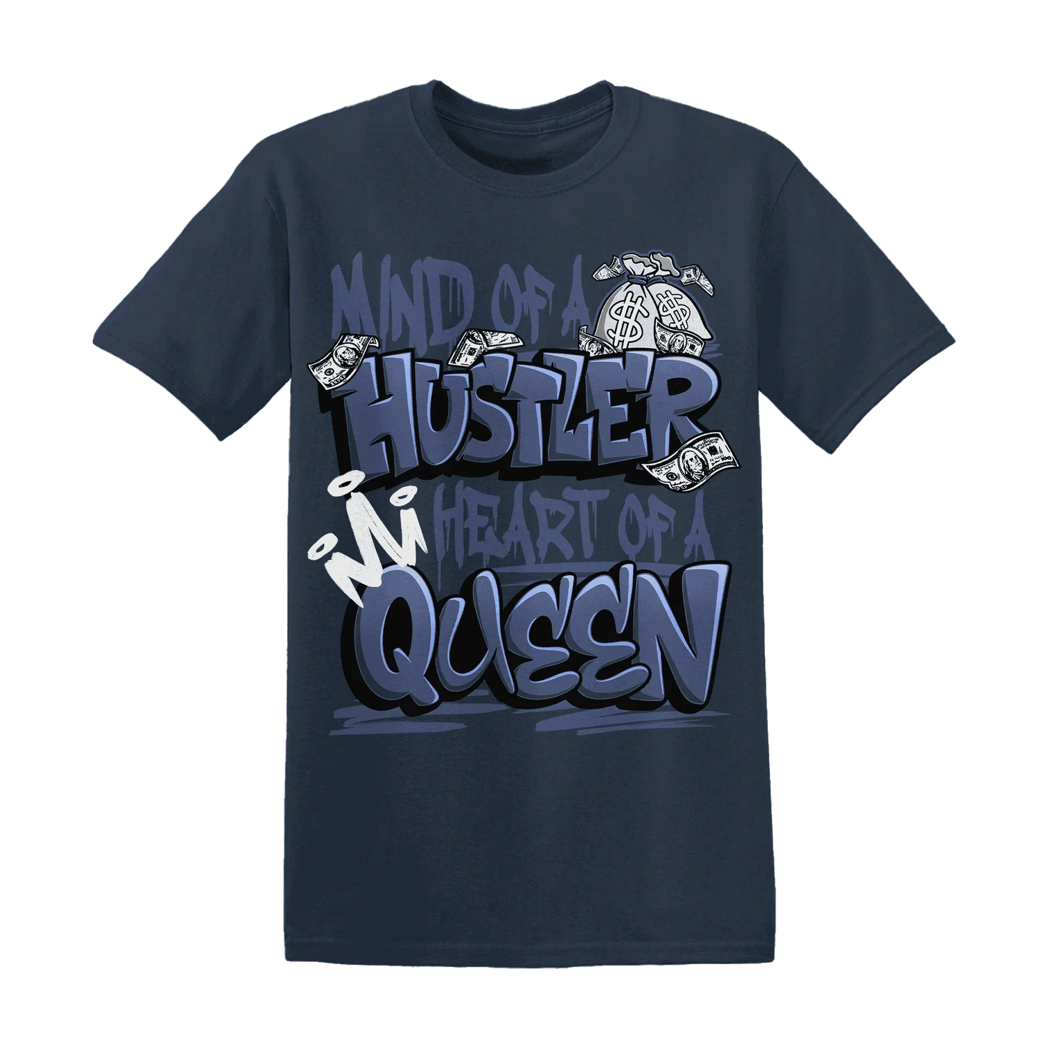 Low-Diffused-Blue-11s-T-Shirt-Match-Hustler-Heart-Queen