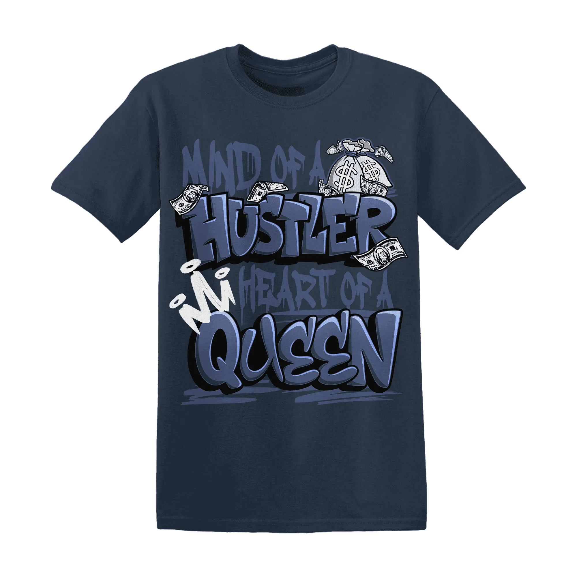 Low-Diffused-Blue-11s-T-Shirt-Match-Hustler-Heart-Queen