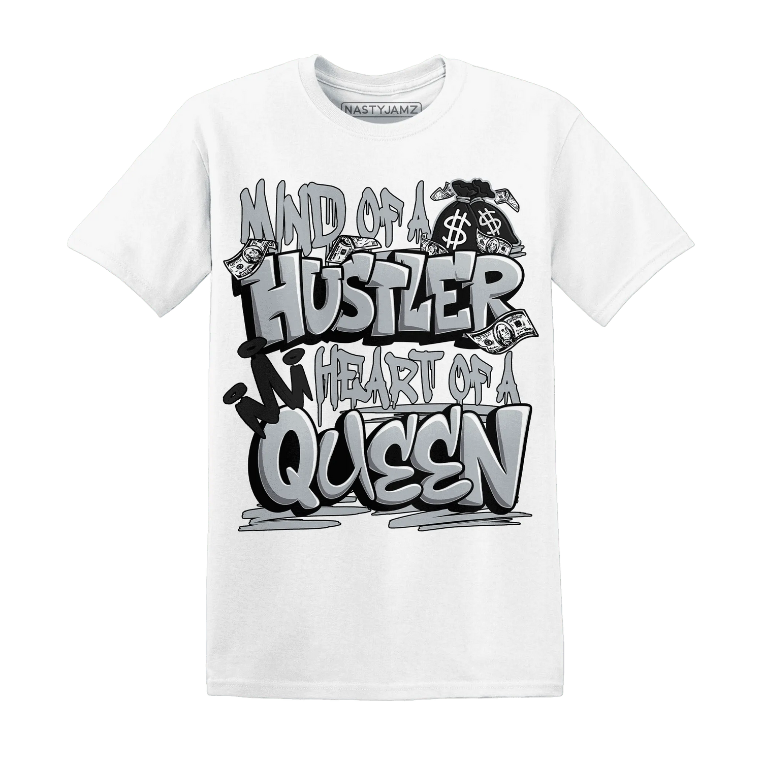 NastyJamz-Wolf-Grey-12s-T-Shirt-Match-Hustler-Heart-Queen