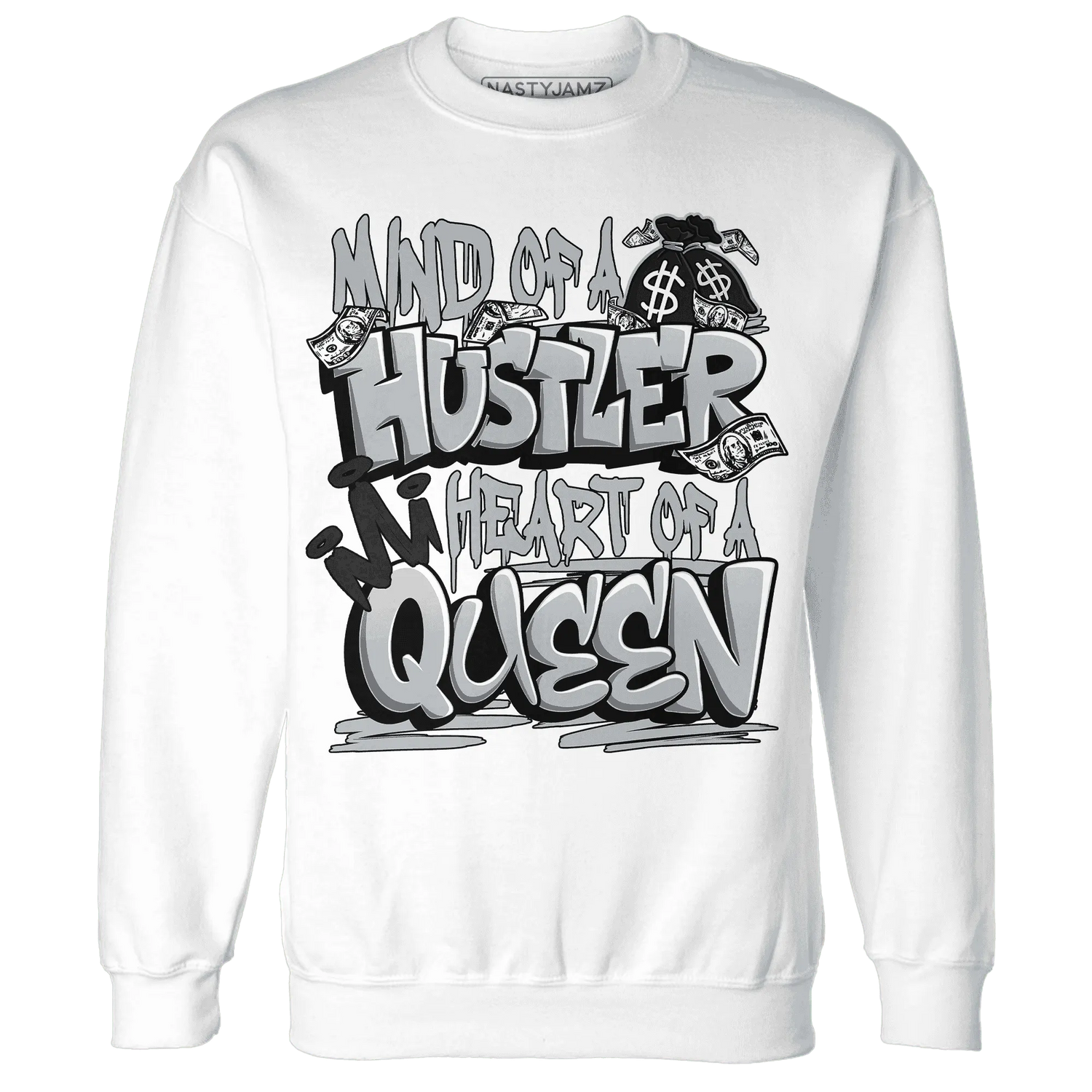 NastyJamz-Wolf-Grey-12s-Sweatshirt-Match-Hustler-Heart-Queen