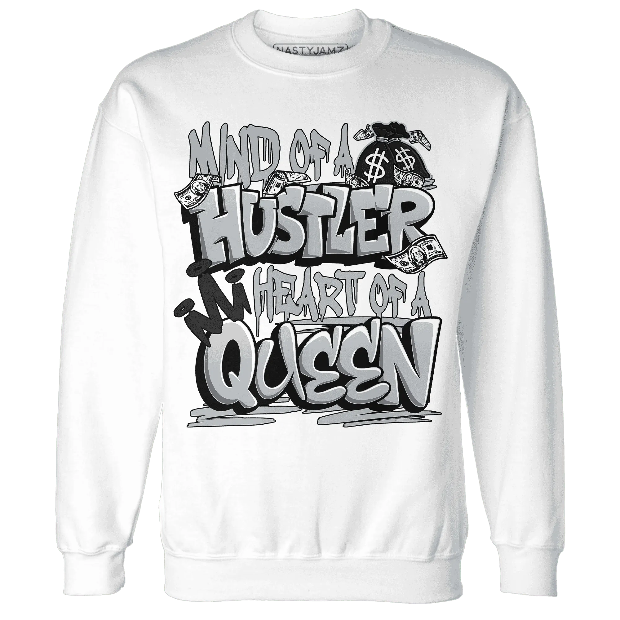 NastyJamz-Wolf-Grey-12s-Sweatshirt-Match-Hustler-Heart-Queen