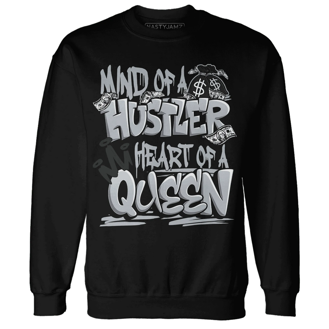 NastyJamz-Wolf-Grey-12s-Sweatshirt-Match-Hustler-Heart-Queen
