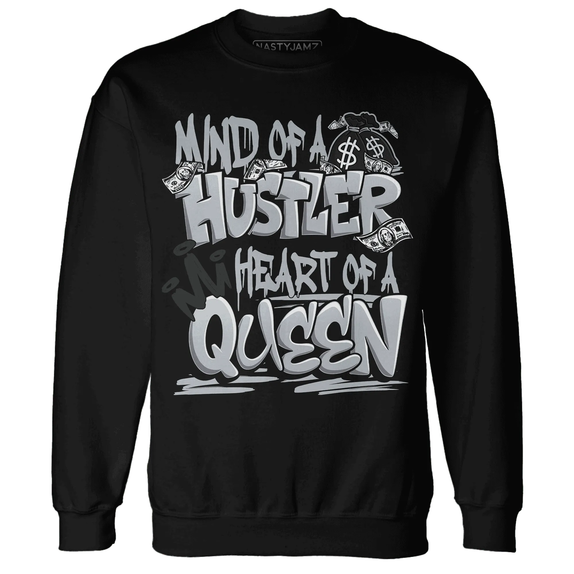NastyJamz-Wolf-Grey-12s-Sweatshirt-Match-Hustler-Heart-Queen