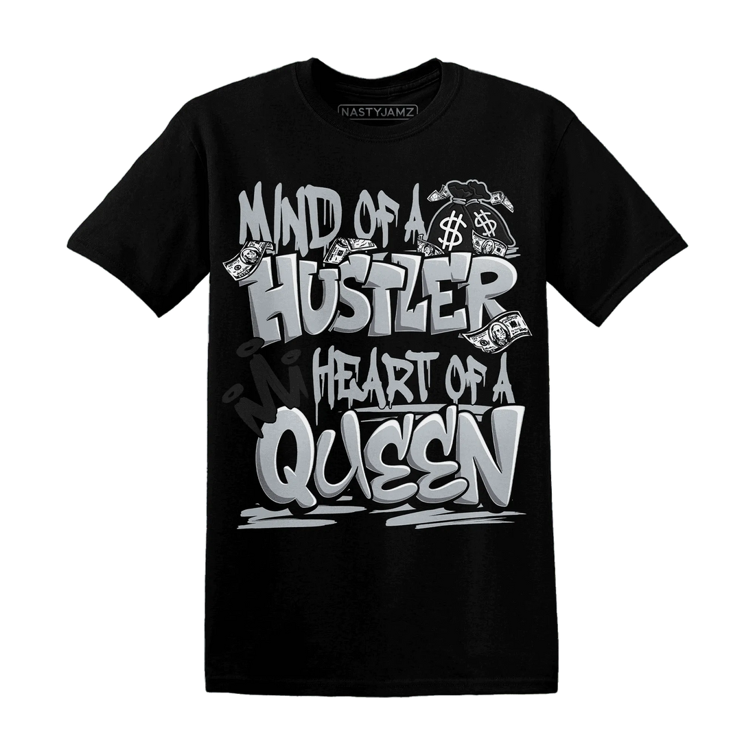 NastyJamz-Wolf-Grey-12s-T-Shirt-Match-Hustler-Heart-Queen