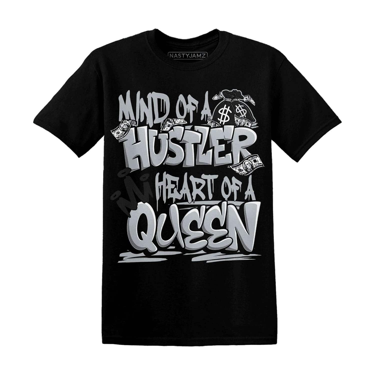 NastyJamz-Wolf-Grey-12s-T-Shirt-Match-Hustler-Heart-Queen