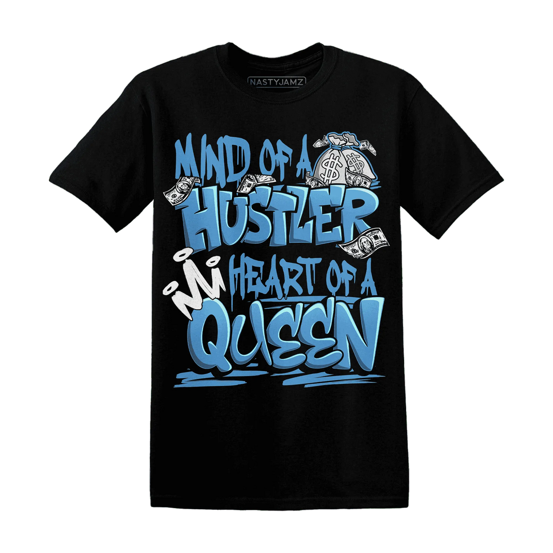 NastyJamz-Carolina-Blue-Univercitii-17s-T-Shirt-Match-Hustler-Heart-Queen