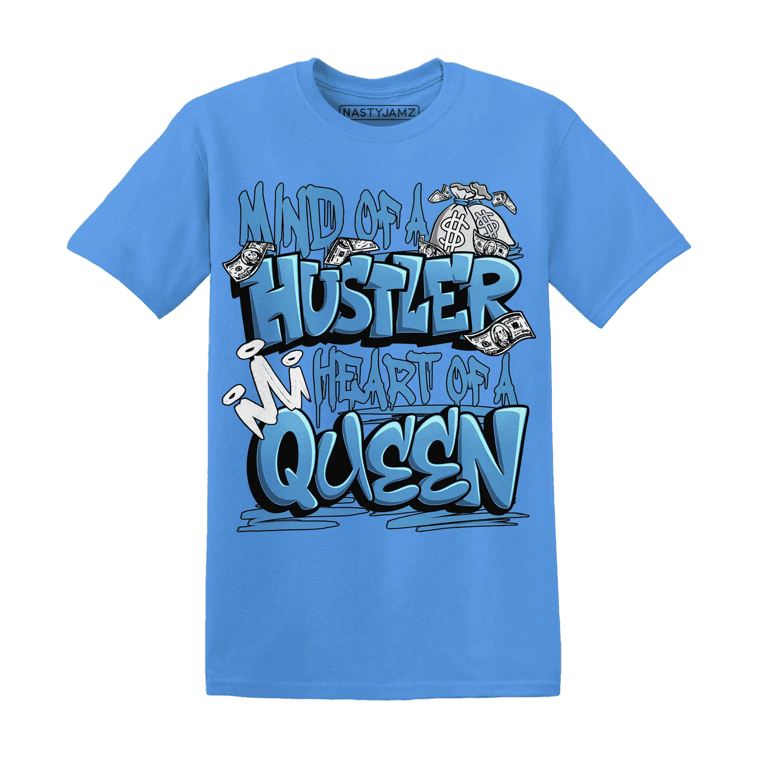 NastyJamz-Carolina-Blue-Univercitii-17s-T-Shirt-Match-Hustler-Heart-Queen