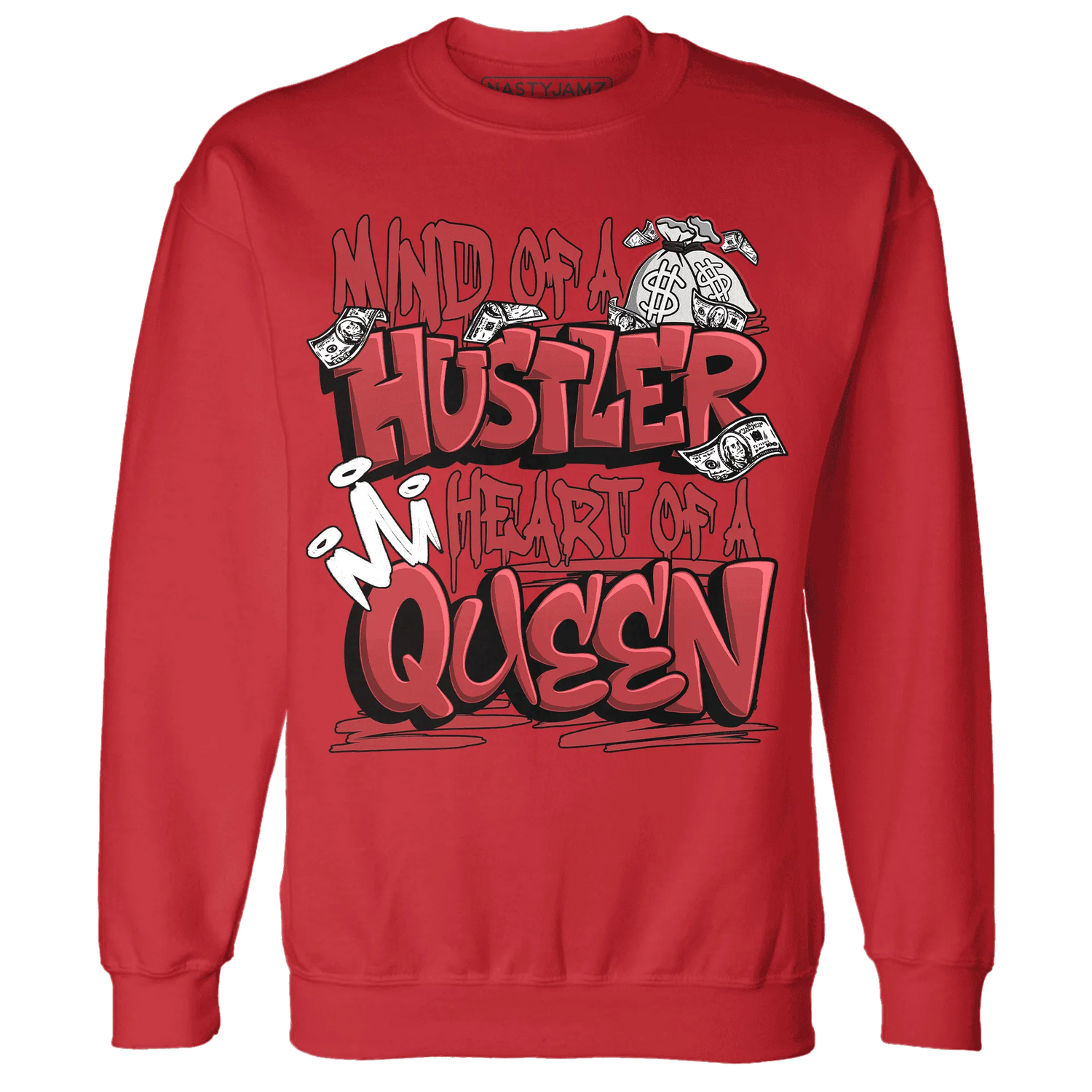 Black-Toe-Reimagined-Red-White-1s-NastyJamz-Sweatshirt-Match-Hustler-Heart-Queen