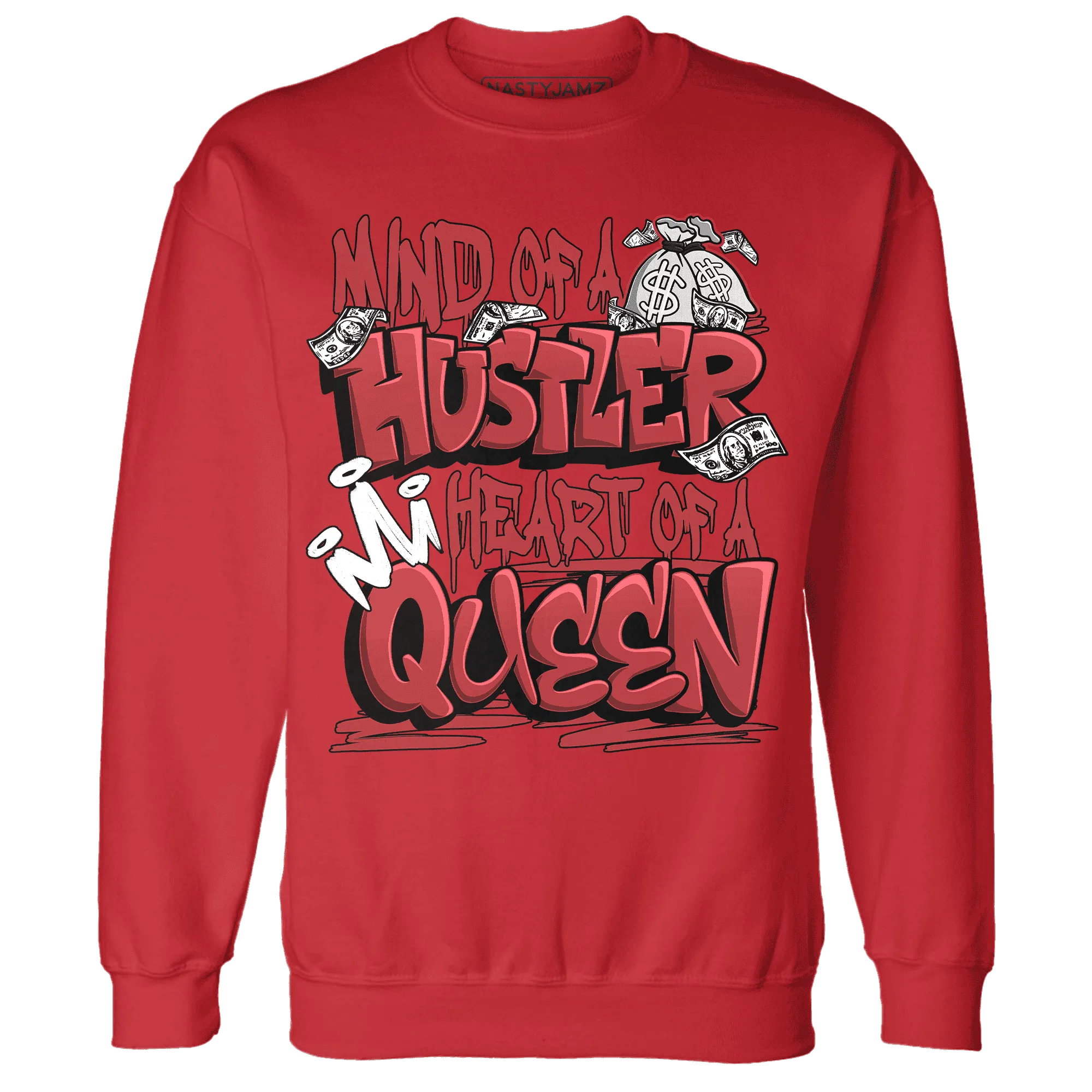 Black-Toe-Reimagined-Red-White-1s-NastyJamz-Sweatshirt-Match-Hustler-Heart-Queen