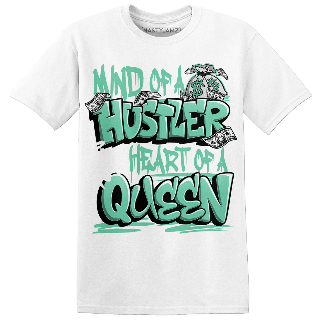 High OG Green Glow 1s T Shirt Match Hustler Heart Queen - NastyJamz