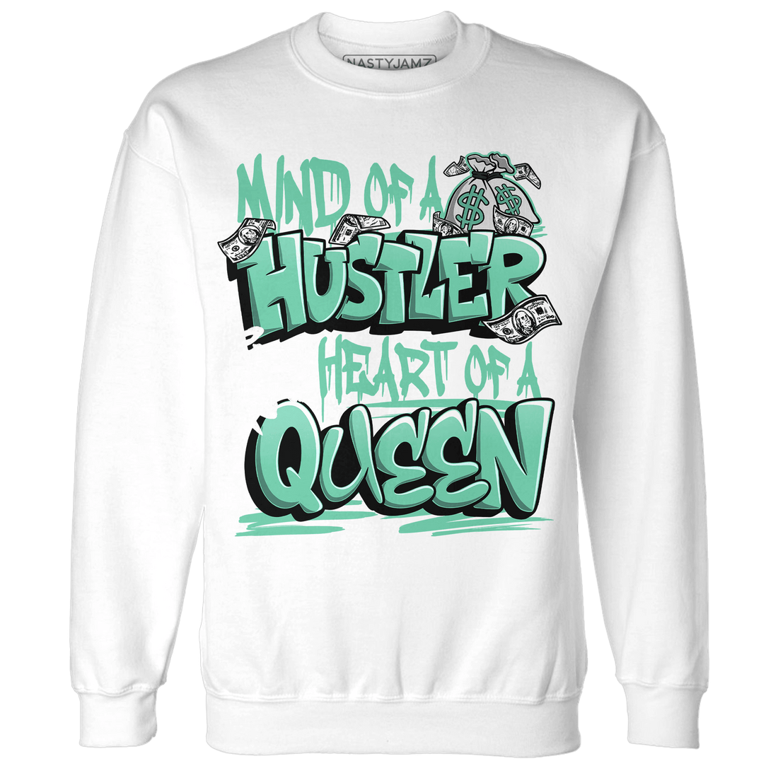 High OG Green Glow 1s Sweatshirt Match Hustler Heart Queen - NastyJamz