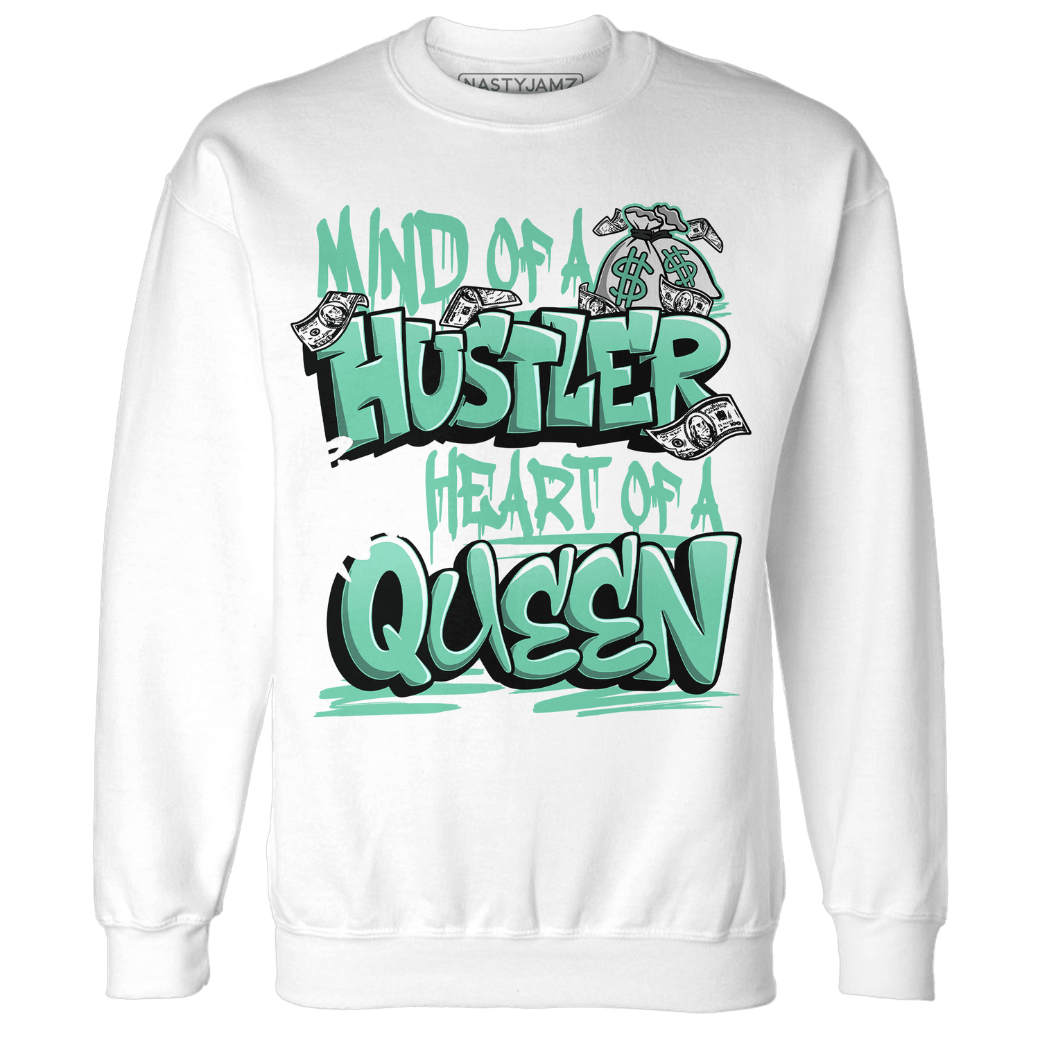 High OG Green Glow 1s Sweatshirt Match Hustler Heart Queen - NastyJamz
