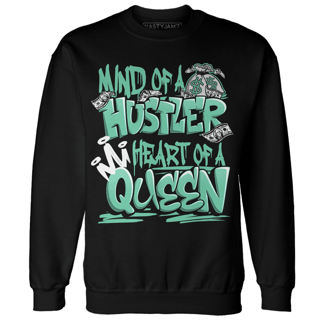 High OG Green Glow 1s Sweatshirt Match Hustler Heart Queen - NastyJamz