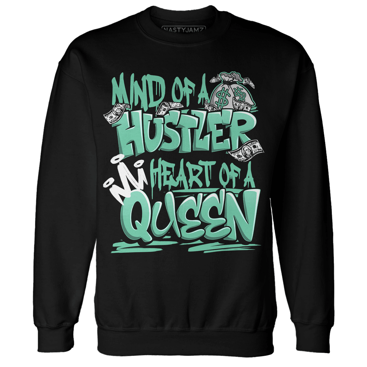 High OG Green Glow 1s Sweatshirt Match Hustler Heart Queen - NastyJamz