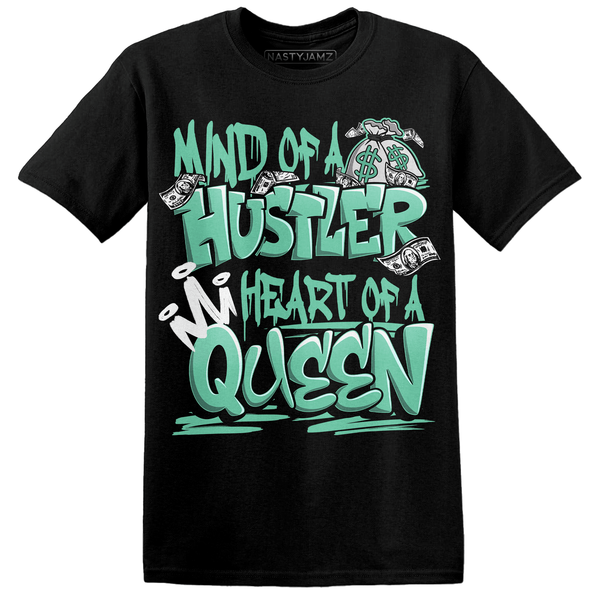 High OG Green Glow 1s T Shirt Match Hustler Heart Queen - NastyJamz