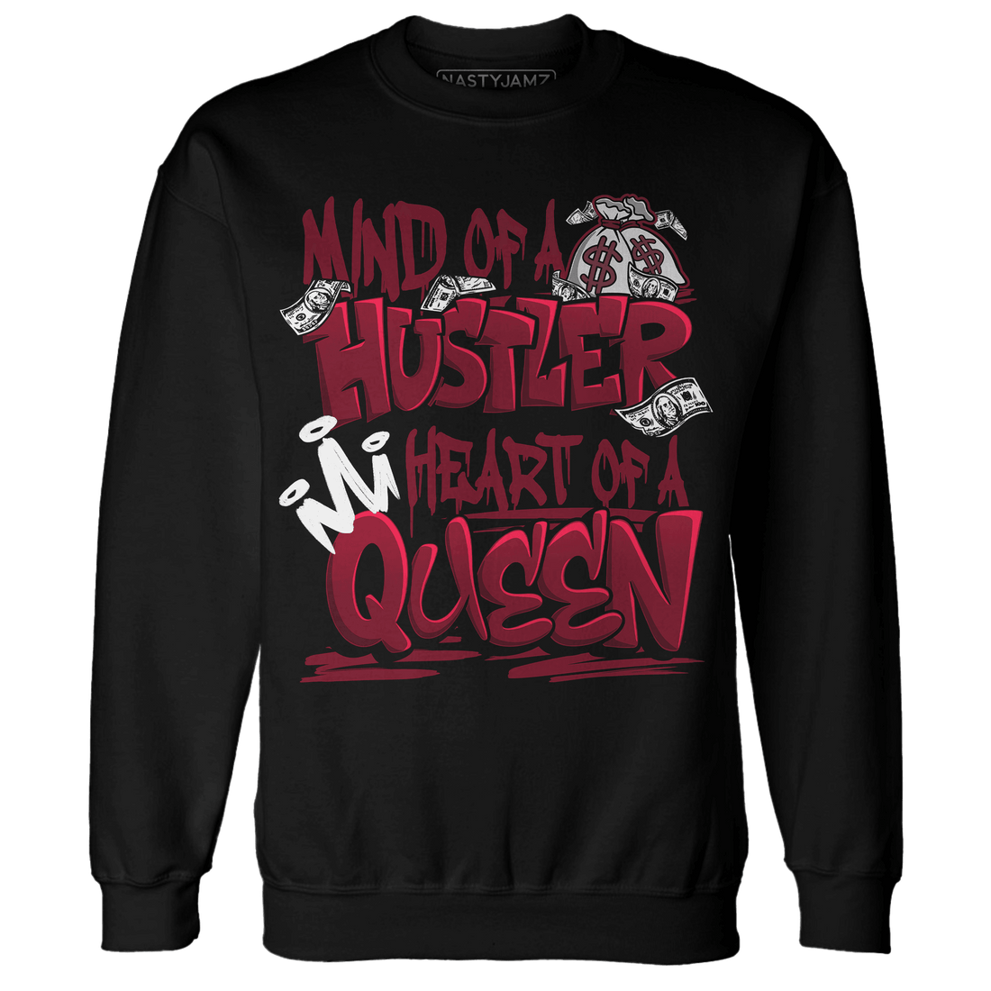 High White Team Red 1s Sweatshirt Match Hustler Heart Queen - NastyJamz