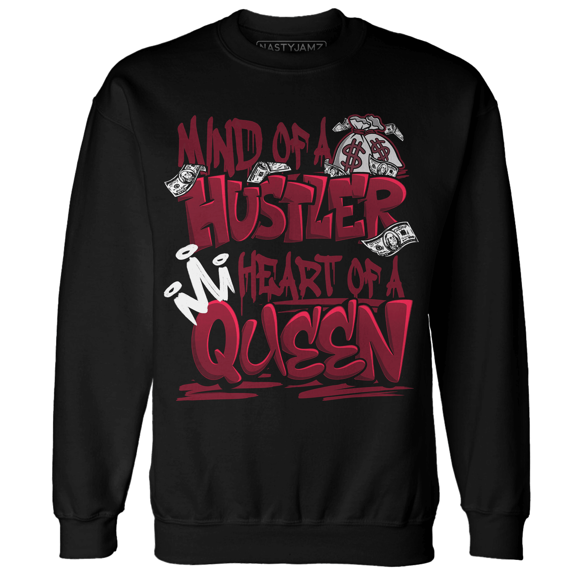 High White Team Red 1s Sweatshirt Match Hustler Heart Queen - NastyJamz