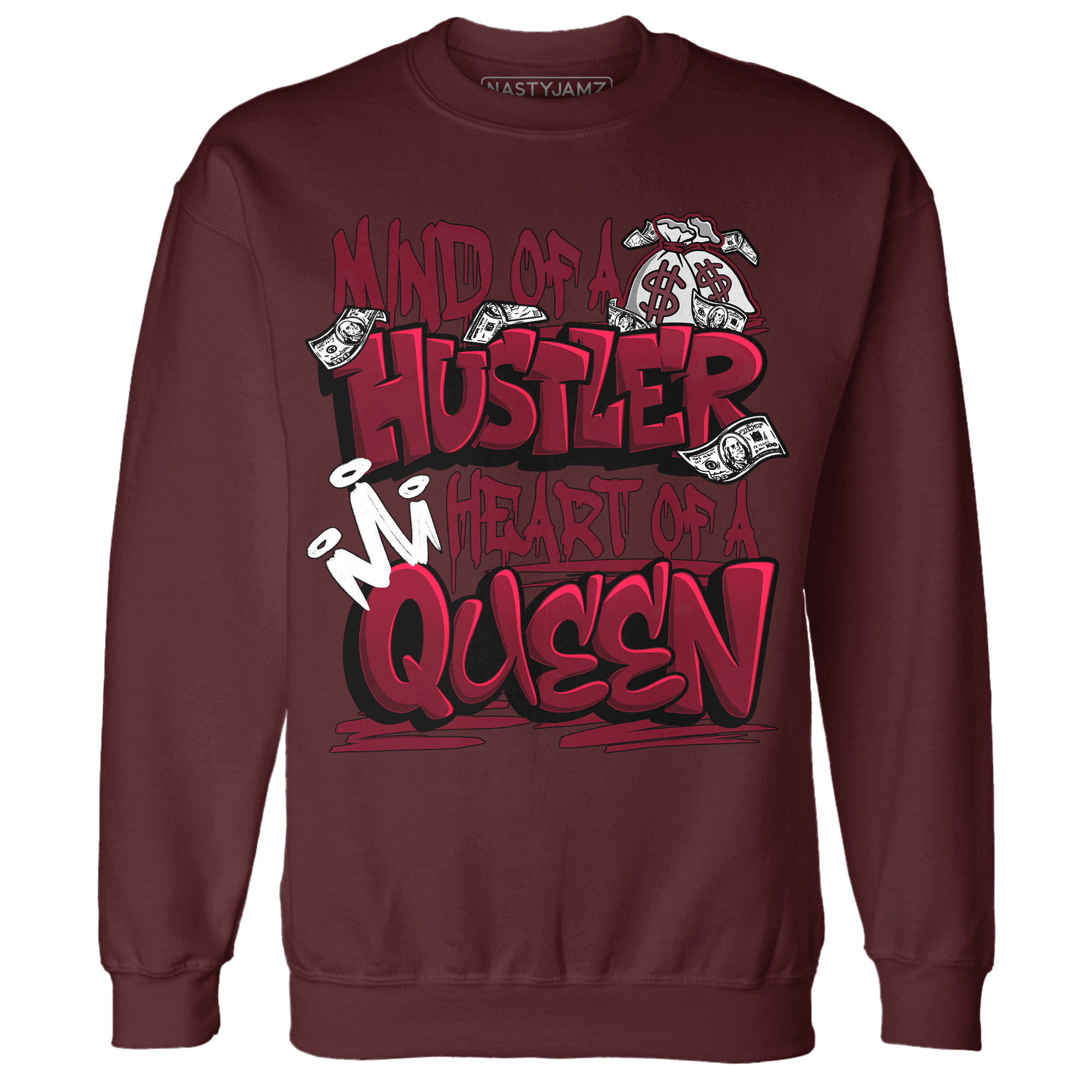 High White Team Red 1s Sweatshirt Match Hustler Heart Queen - NastyJamz