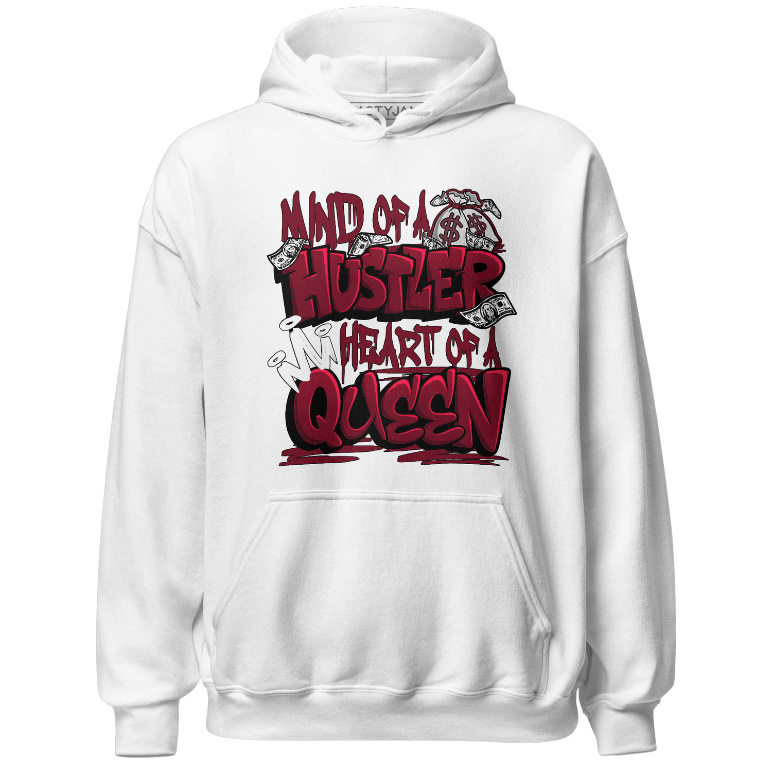 High White Team Red 1s Hoodie Match Hustler Heart Queen - NastyJamz