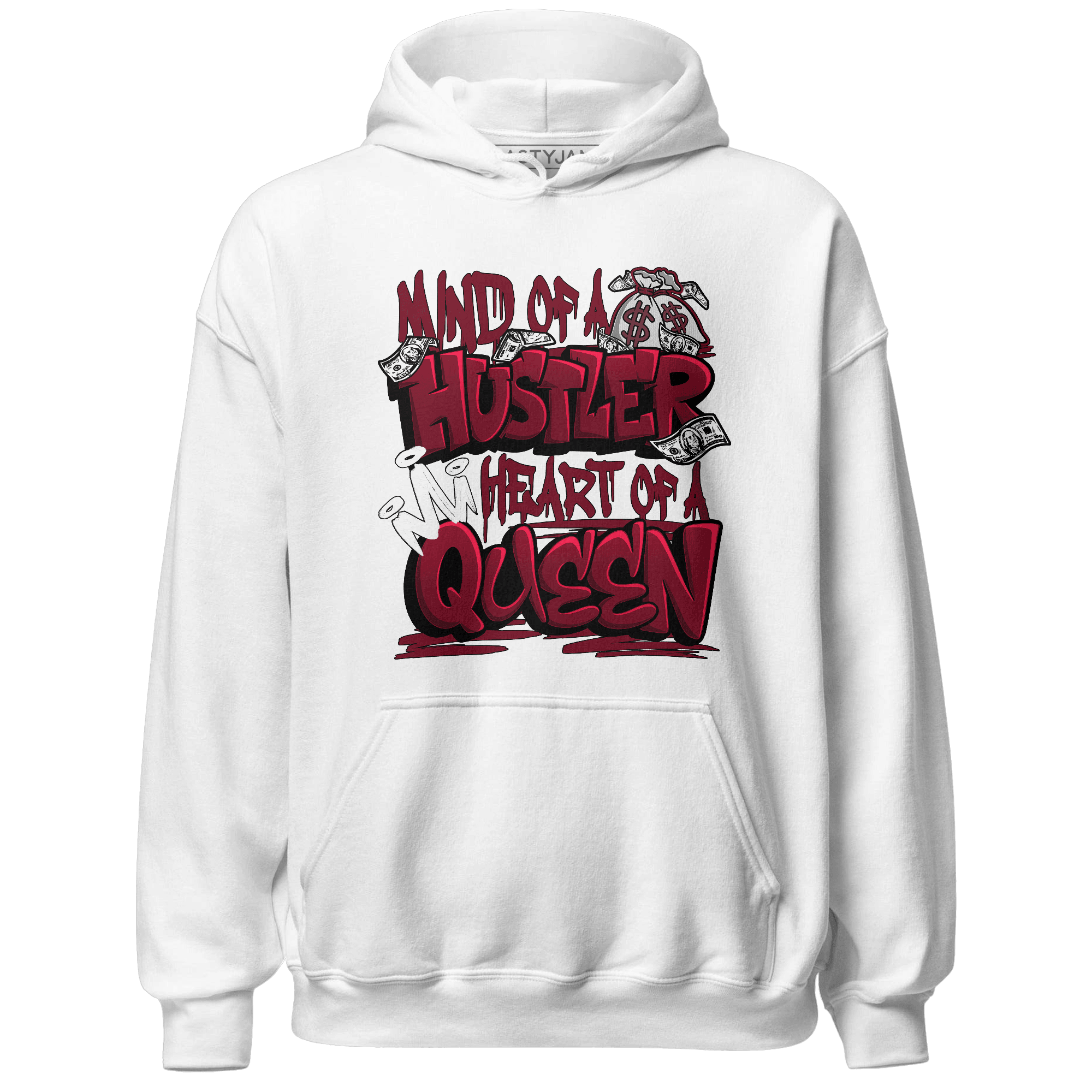 High White Team Red 1s Hoodie Match Hustler Heart Queen - NastyJamz