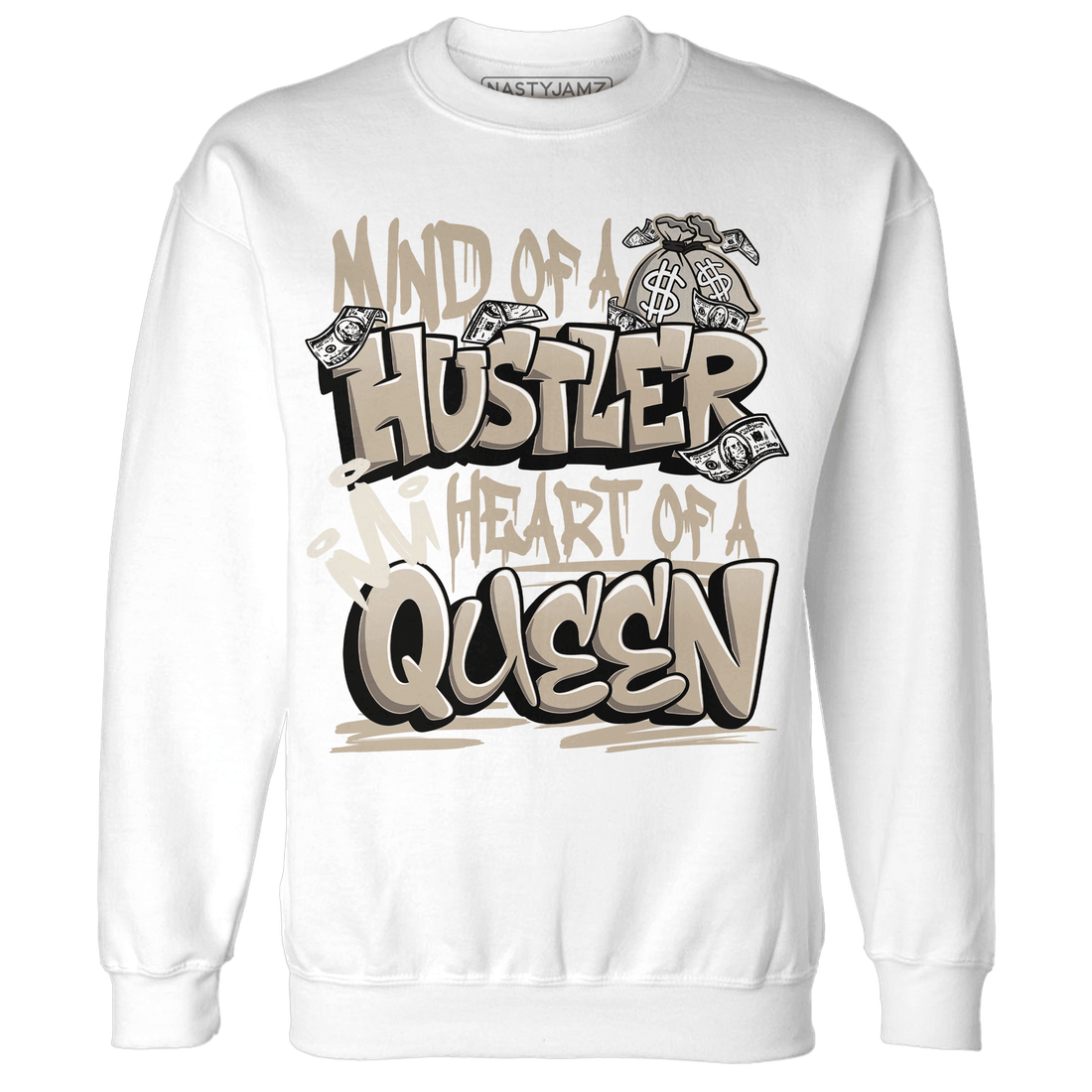 Latte 1s Sweatshirt Match Hustler Heart Queen - NastyJamz