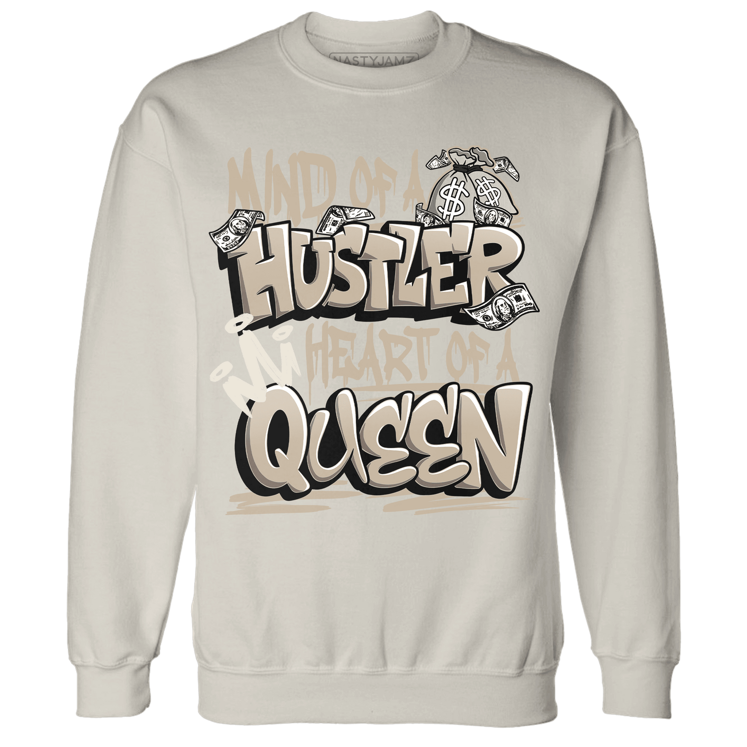 Latte 1s Sweatshirt Match Hustler Heart Queen - NastyJamz