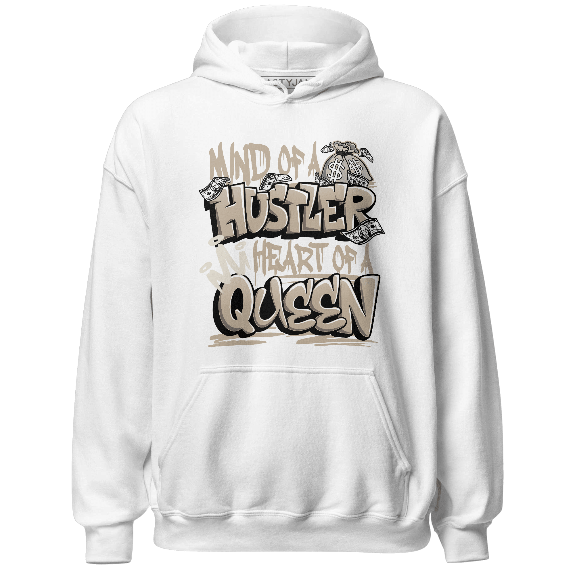 Latte 1s Hoodie Match Hustler Heart Queen - NastyJamz