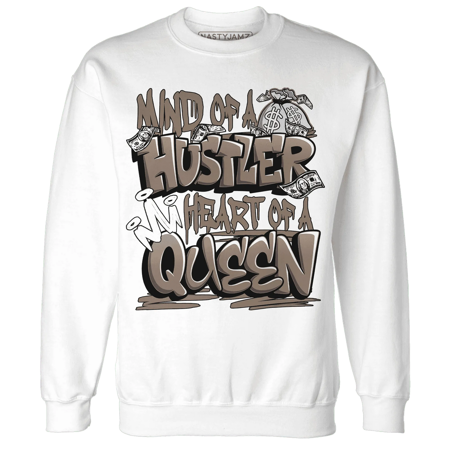 NastyJamz-Low-Mocha-1s-Sweatshirt-Match-Hustler-Heart-Queen