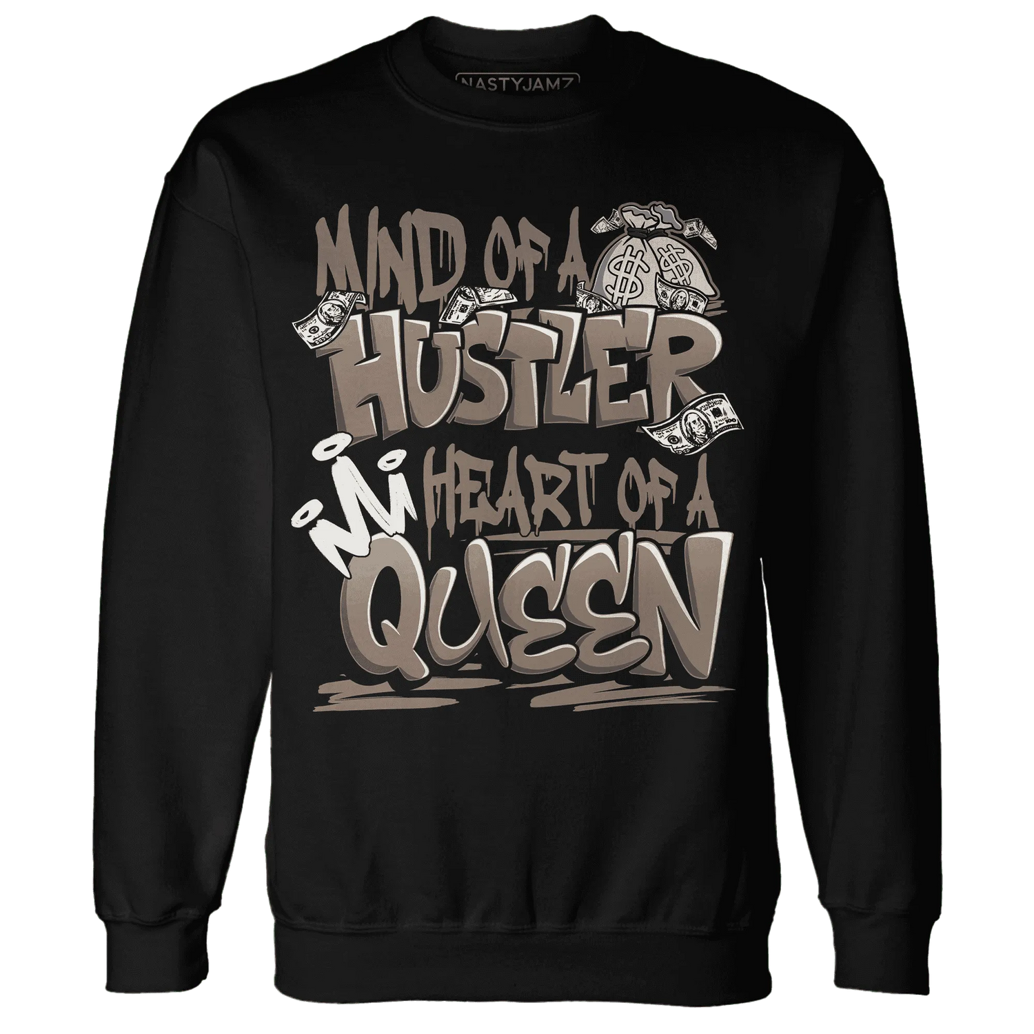 NastyJamz-Low-Mocha-1s-Sweatshirt-Match-Hustler-Heart-Queen